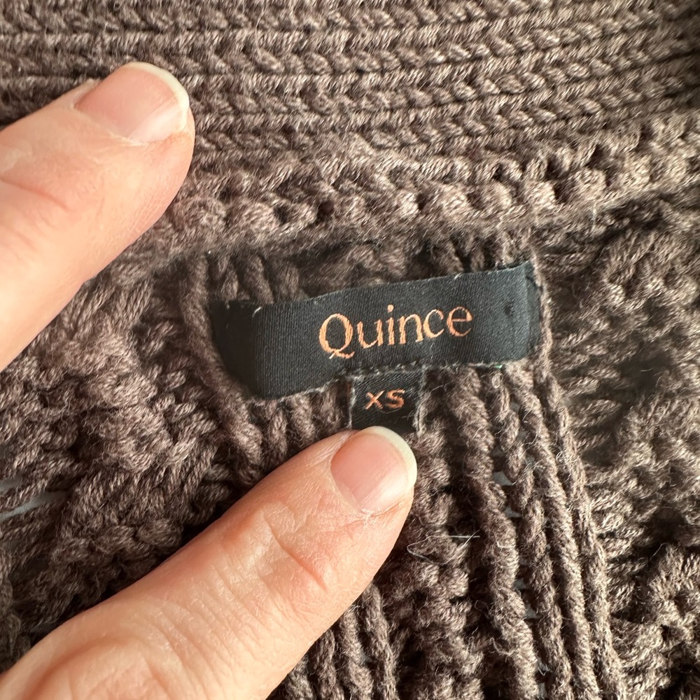 Quince Cable Knit Cardigan - Brown - Picture 2 of 4